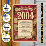 2004 The Year You Were Born Aluminum Sign – Vintage Birthday & Anniversary Gift