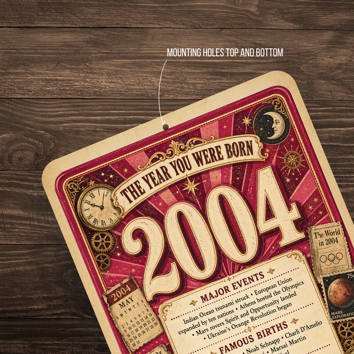 2004 The Year You Were Born Aluminum Sign – Vintage Birthday & Anniversary Gift