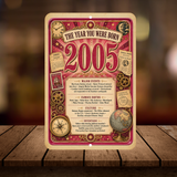 2005 The Year You Were Born Aluminum Sign – Vintage Birthday & Anniversary Gift