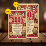 2005 The Year You Were Born Aluminum Sign – Vintage Birthday & Anniversary Gift