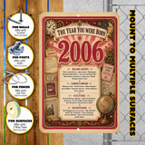 2006 The Year You Were Born Aluminum Sign – Vintage Birthday & Anniversary Gift