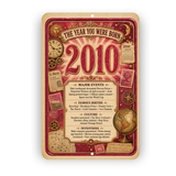 2010 The Year You Were Born Aluminum Sign – Vintage Birthday & Anniversary Gift