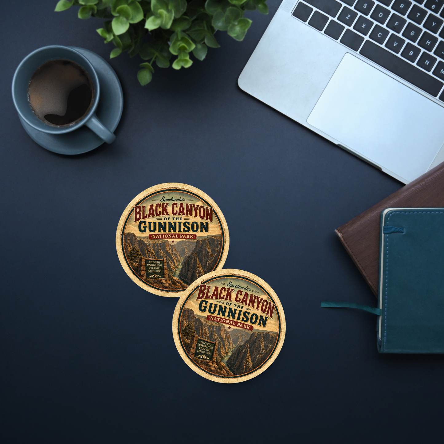 Black Canyon of the Gunnison National Park Ceramic Coaster – 4" Round