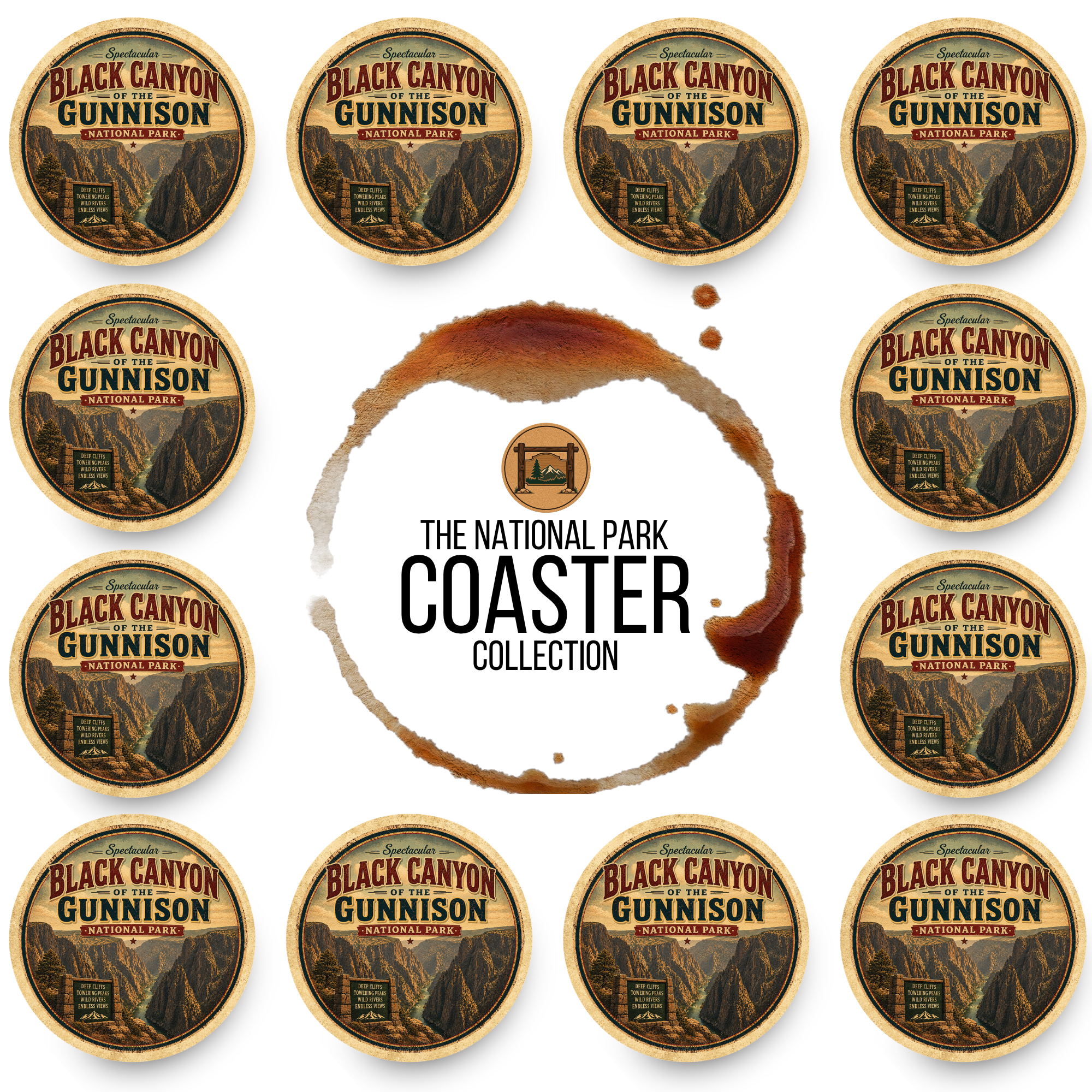 Black Canyon of the Gunnison National Park Ceramic Coaster – 4" Round