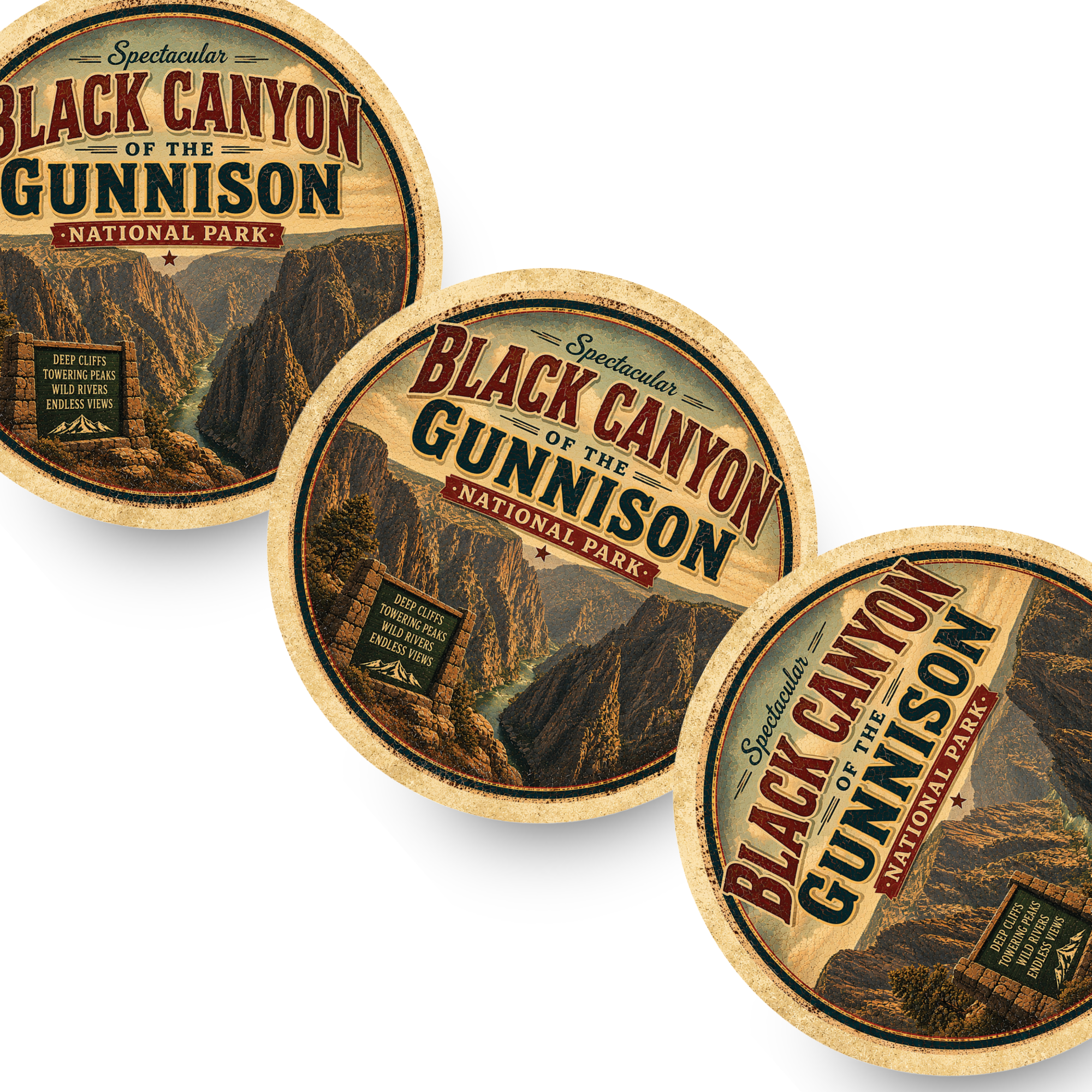 Black Canyon of the Gunnison National Park Ceramic Coaster – 4" Round