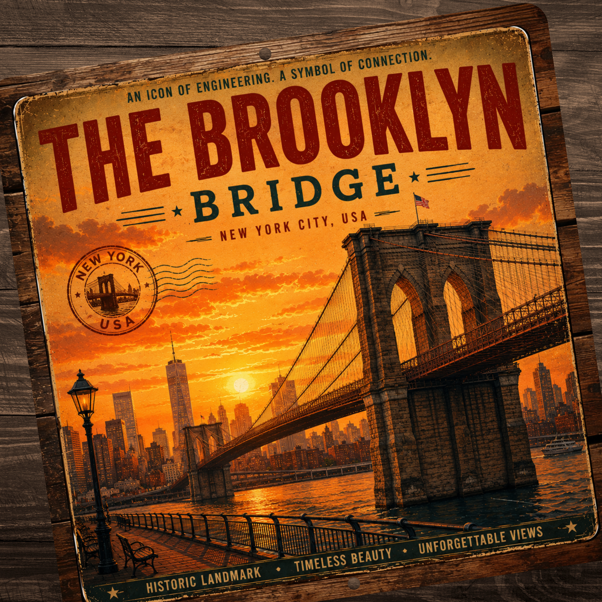 Brooklyn Bridge Aluminum Sign
