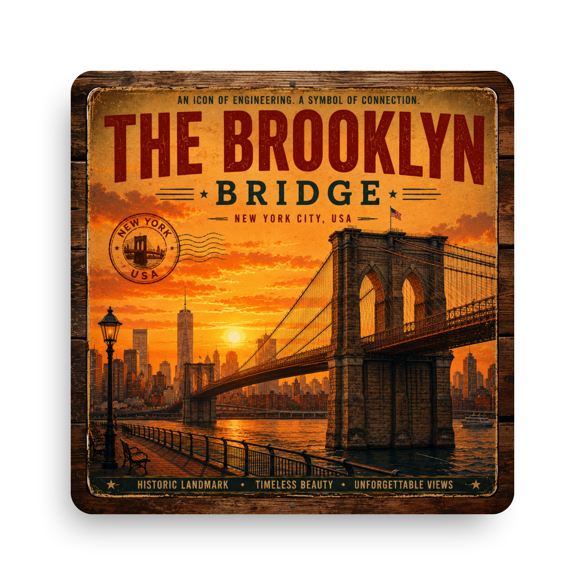 Brooklyn Bridge Aluminum Sign