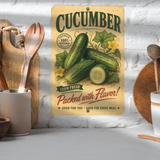 Vintage Cucumber Farm Fresh Aluminum Sign