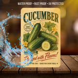 Vintage Cucumber Farm Fresh Aluminum Sign