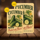 Vintage Cucumber Farm Fresh Aluminum Sign