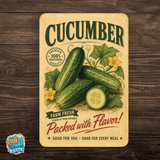 Vintage Cucumber Farm Fresh Aluminum Sign