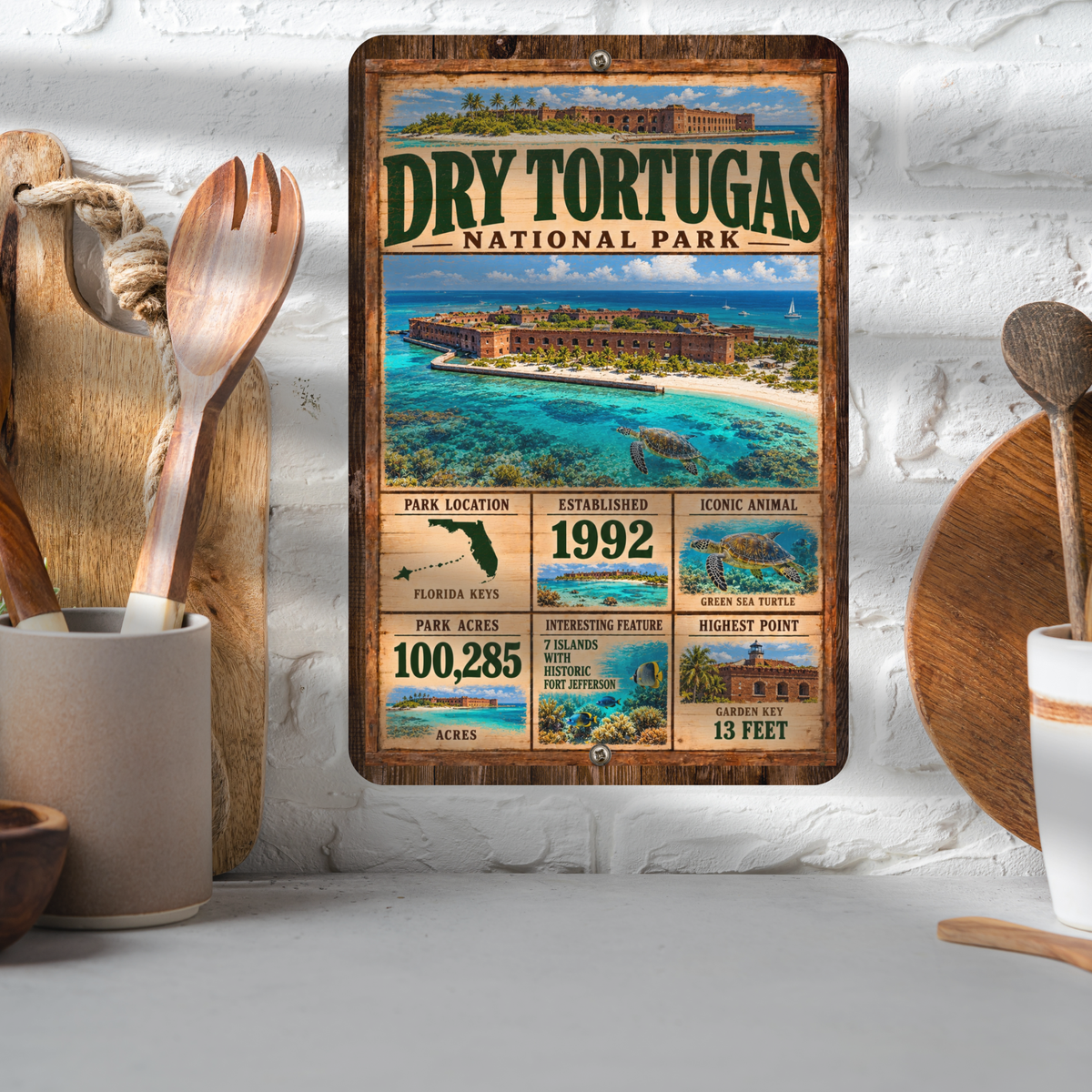 Dry Tortugas National Park Facts Aluminum Sign