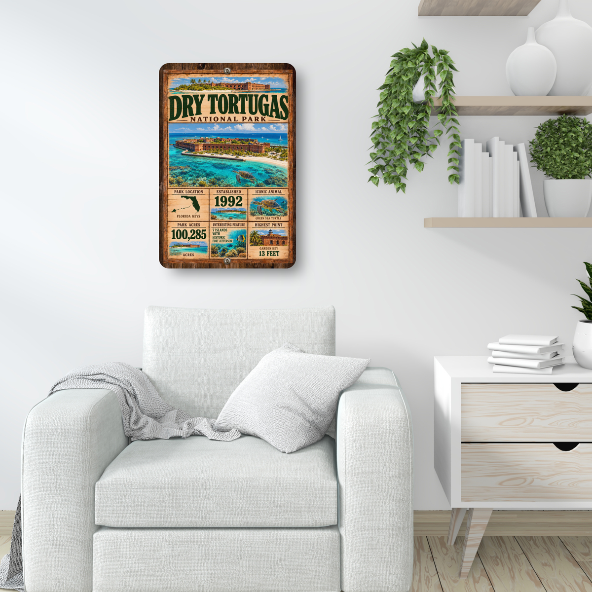 Dry Tortugas National Park Facts Aluminum Sign