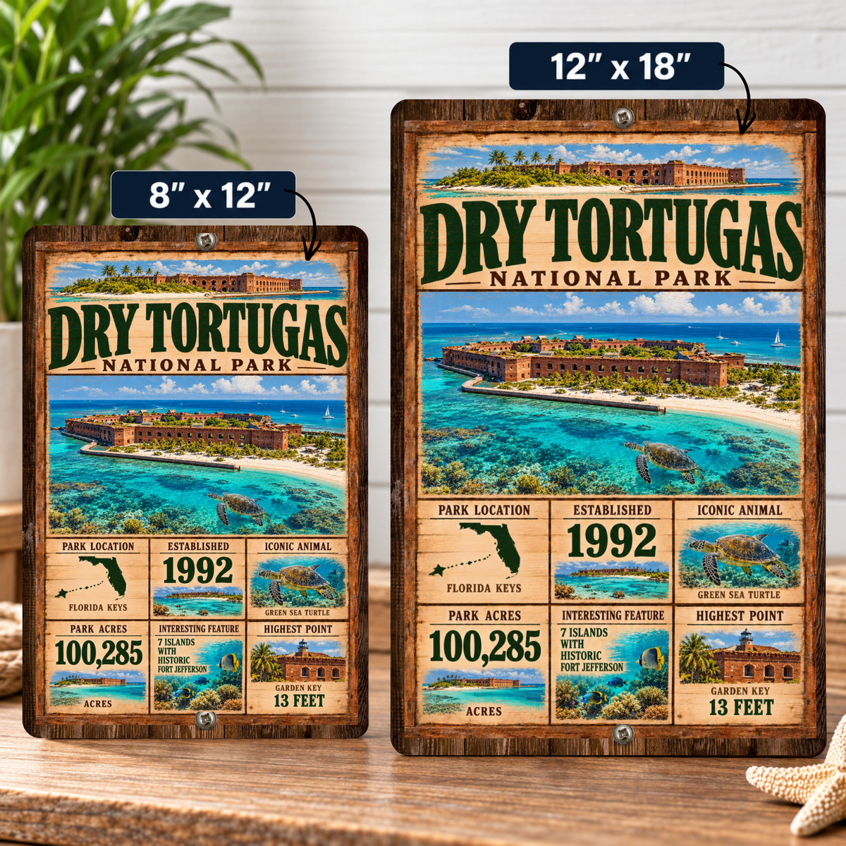 Dry Tortugas National Park Facts Aluminum Sign