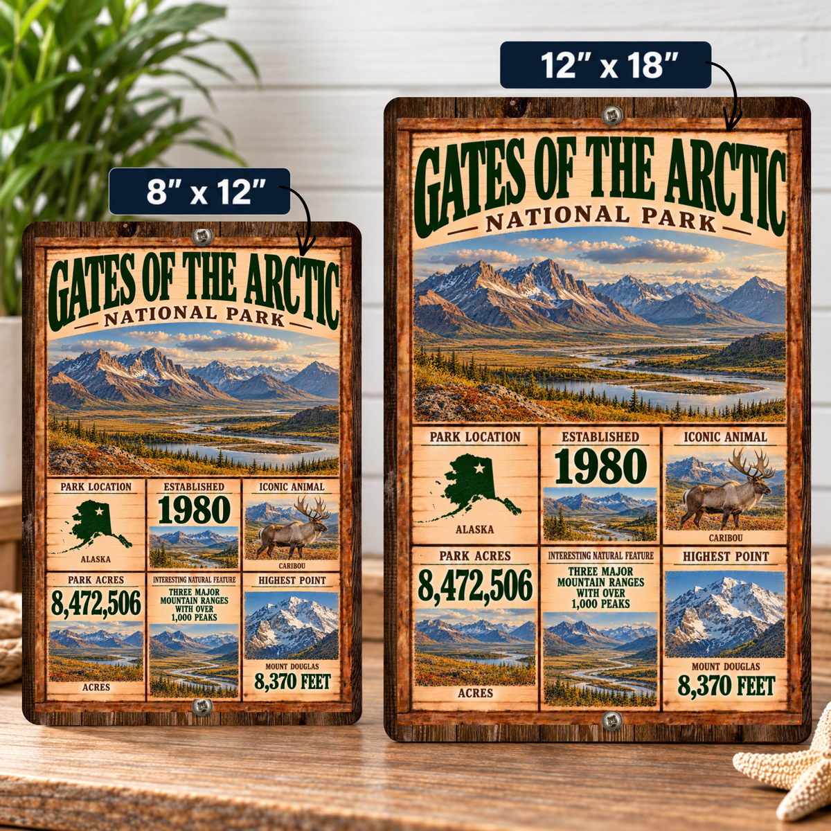 Gates of the Arctic National Park Facts Aluminum Sign