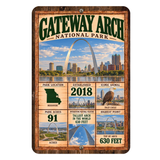 Gateway Arch National Park Facts Aluminum Sign
