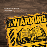 Knowledge Overload Warning Sign – Funny Reading & Book Lover Metal Sign