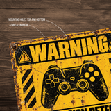Game Session Detected Warning Sign – Funny Gamer Gaming Room Metal Sign