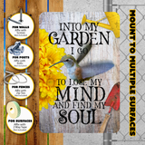 Into My Garden I Go Hummingbird Aluminum Garden Sign