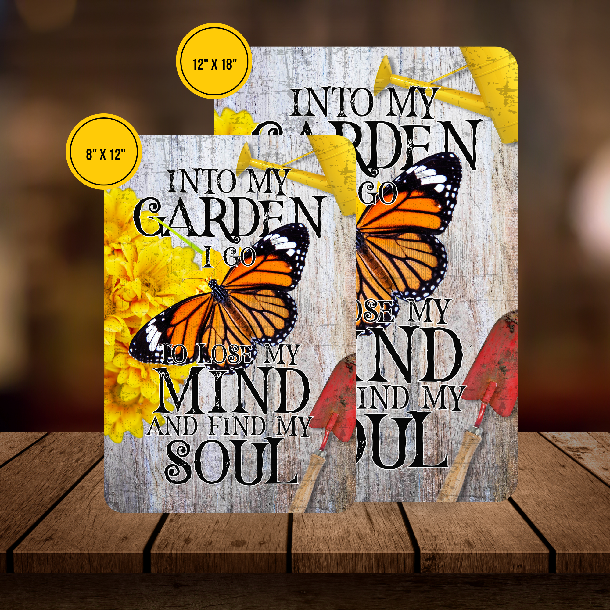 Into My Garden I Go Monarch Butterfly Aluminum Garden Sign