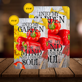 Into My Garden I Go Red Pepper Aluminum Garden Sign