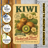 Vintage Kiwi Farm Fresh Aluminum Sign