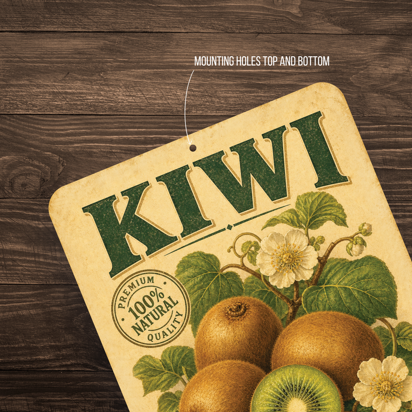 Vintage Kiwi Farm Fresh Aluminum Sign