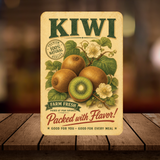Vintage Kiwi Farm Fresh Aluminum Sign