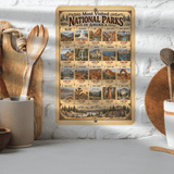 Most Visited National Parks in America Aluminum Sign