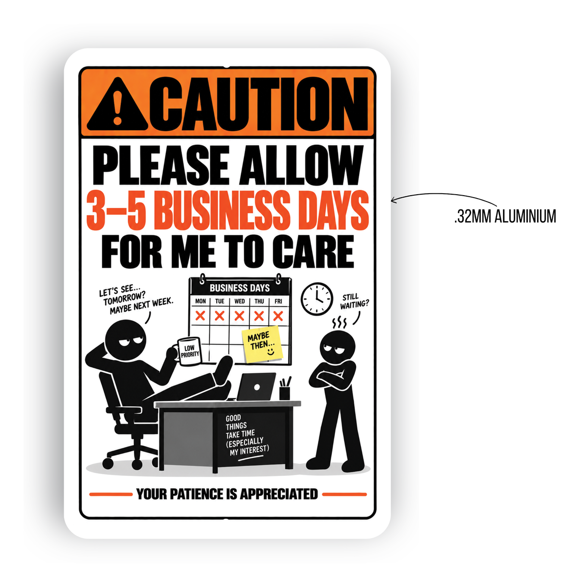 Overthinking Zone Sign – Funny Overthinker Aluminum Warning Sign