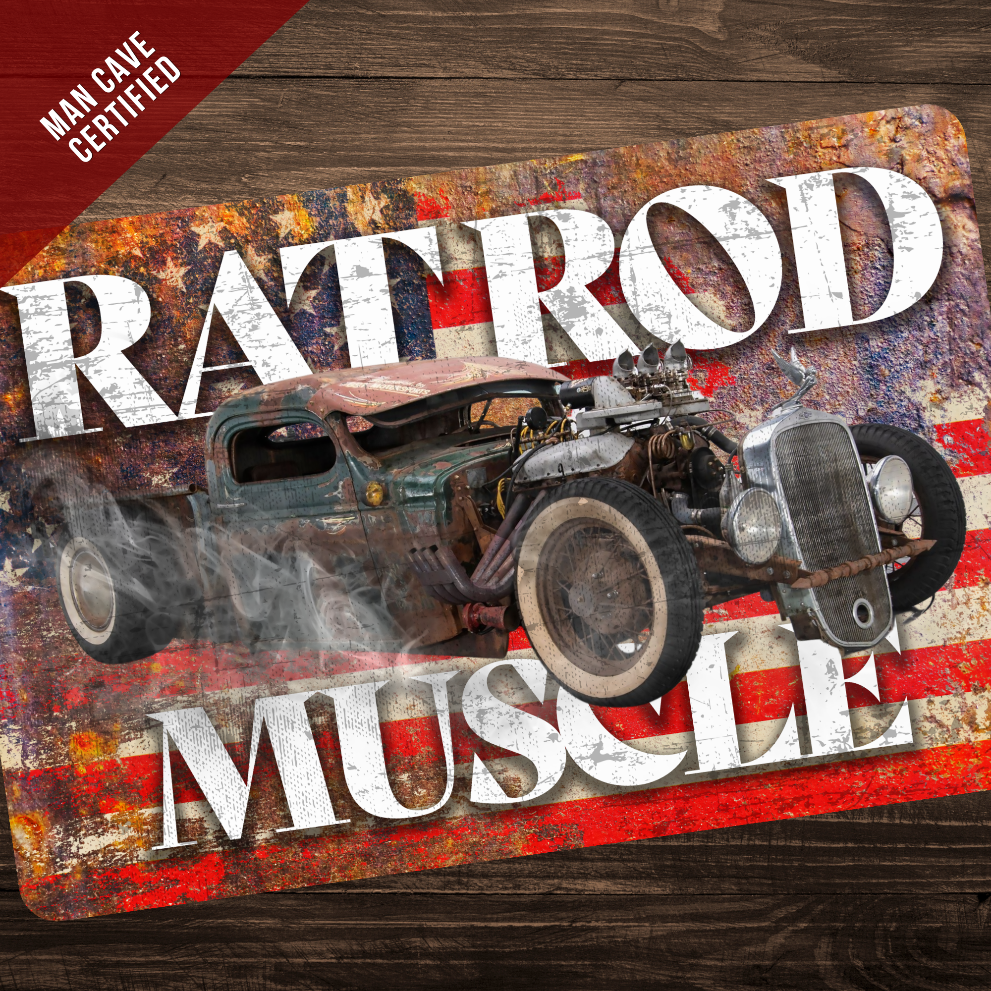 Rat Rod Muscle Car Sign