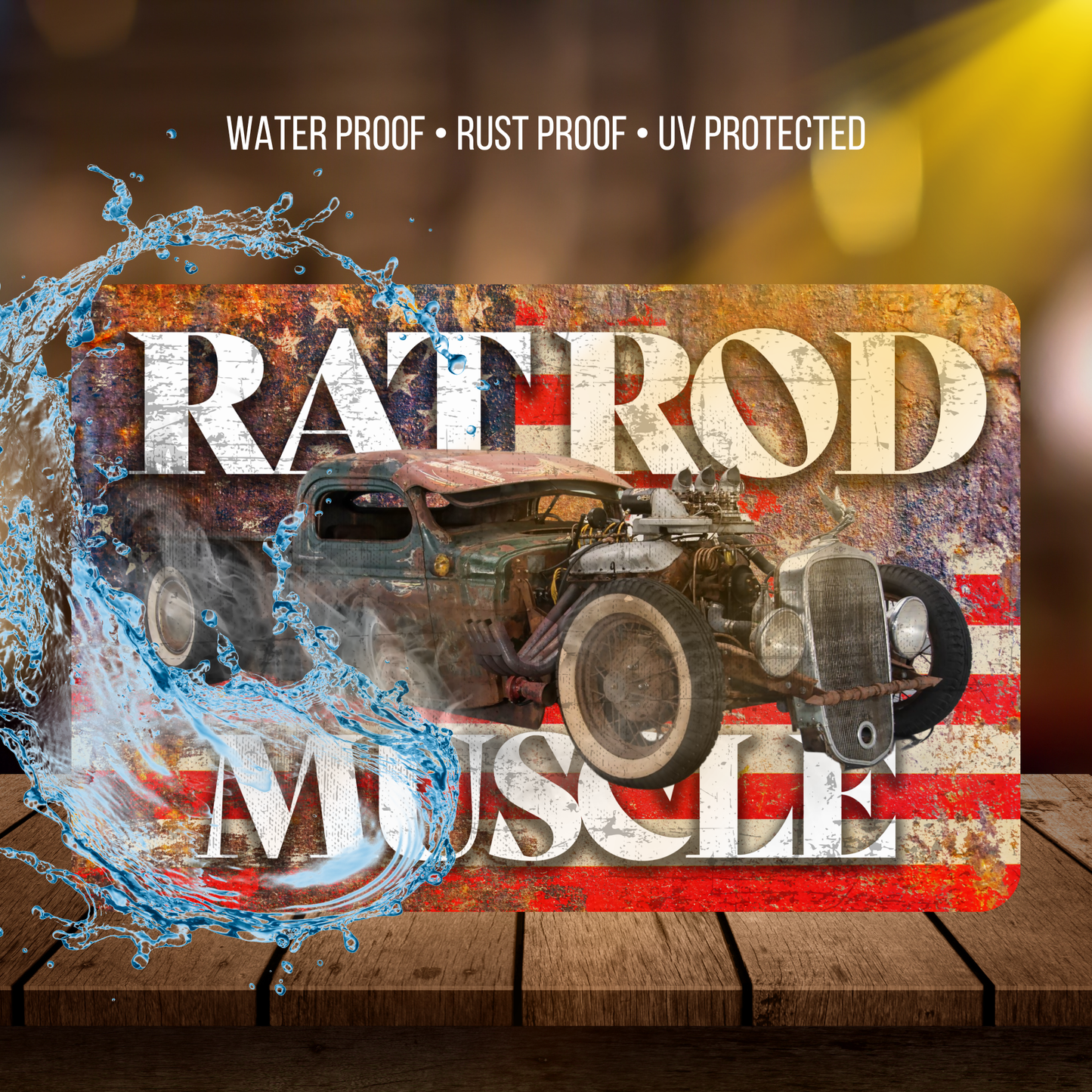 Rat Rod Muscle Car Sign