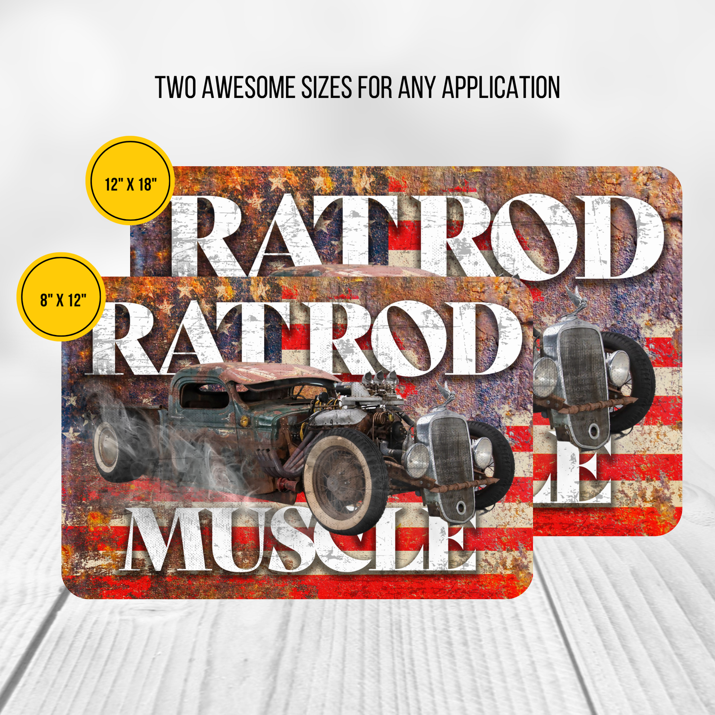 Rat Rod Muscle Car Sign