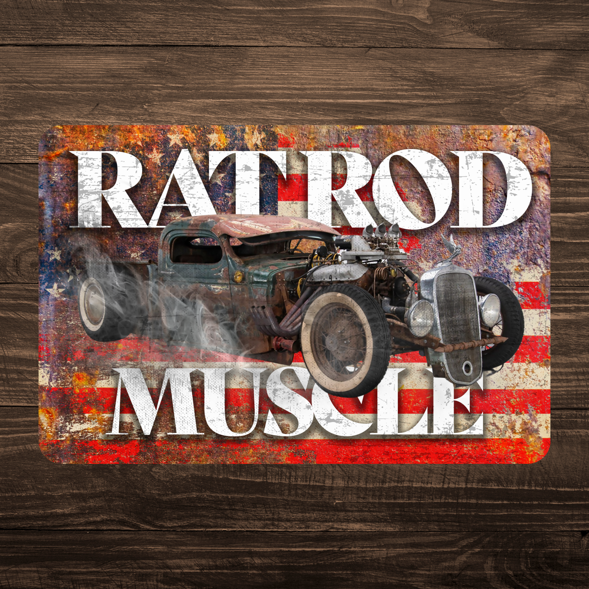 Rat Rod Muscle Car Sign