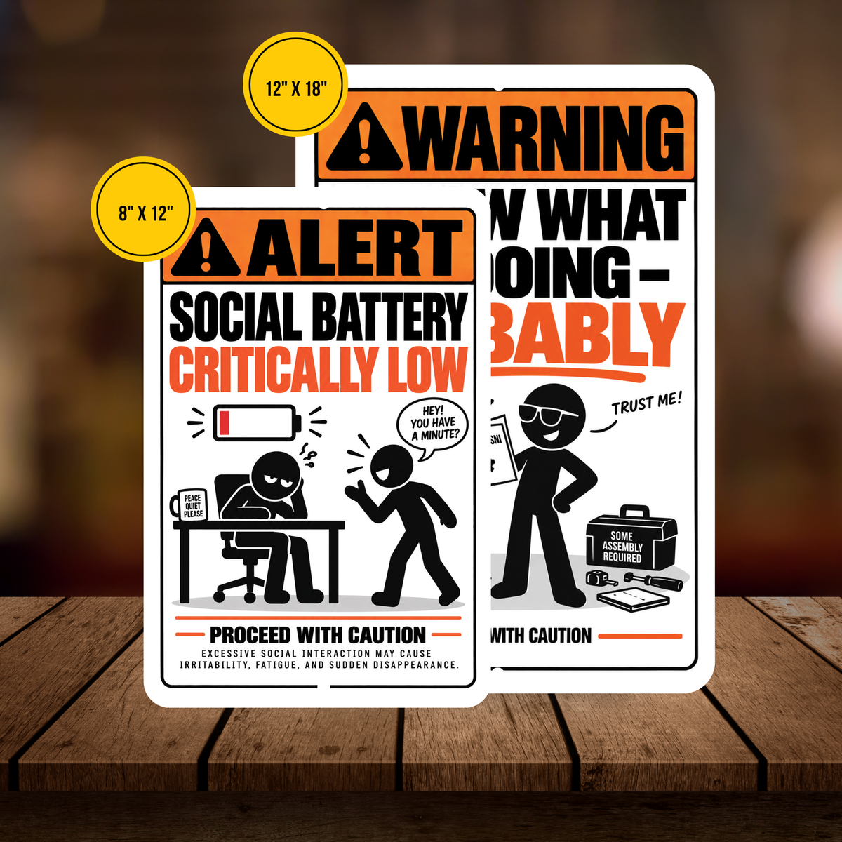 Social Battery Critically Low Sign – Funny Introvert Aluminum Sign