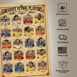 Greatest Futbol Players of All Time – Vintage Soccer Legends Aluminum Sign ⚽