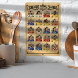 Greatest Futbol Players of All Time – Vintage Soccer Legends Aluminum Sign ⚽