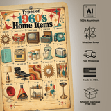 Types of 1960s Home Items – Retro Mid-Century Aluminum Sign