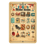 Types of 1960s Home Items – Retro Mid-Century Aluminum Sign
