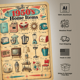 Types of 1950s Home Items – Retro Mid-Century Aluminum Sign
