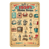 Types of 1950s Home Items – Retro Mid-Century Aluminum Sign