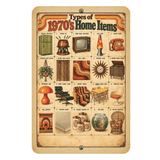 Types of 1970s Home Items – Retro 70s Aluminum Sign