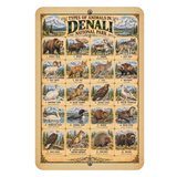 Animals of Denali National Park – Vintage Wildlife Identification Metal Sign
