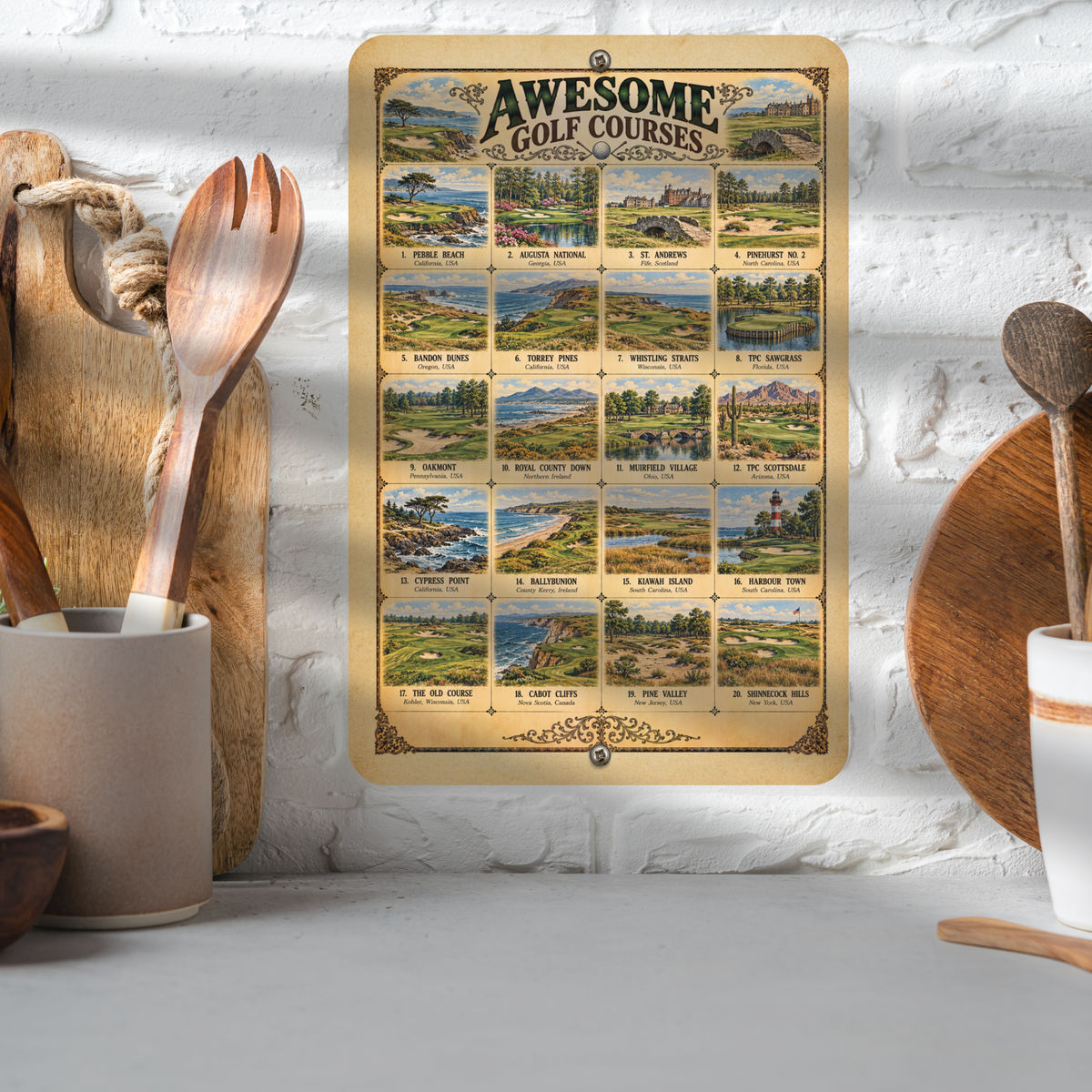 Awesome Golf Courses – Vintage Golf Course Aluminum Sign