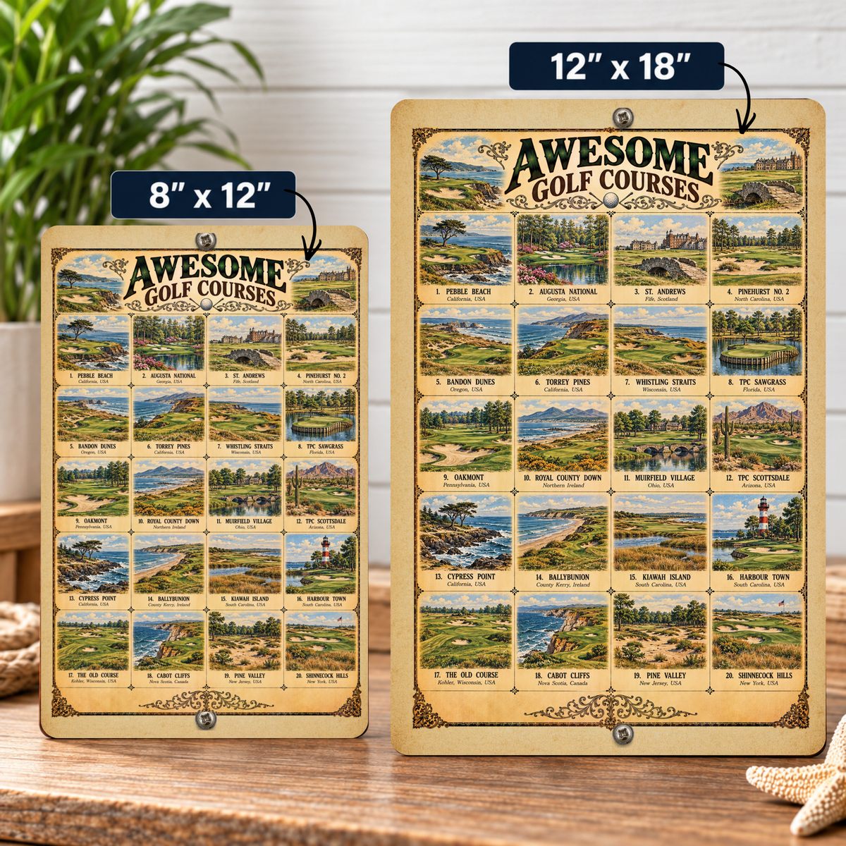 Awesome Golf Courses – Vintage Golf Course Aluminum Sign