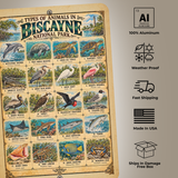 Animals of Biscayne National Park – Vintage Wildlife Identification Metal Sign