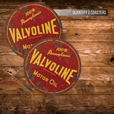 Vintage Valvoline Motor Oil Ceramic Coaster – 4-Inch Round