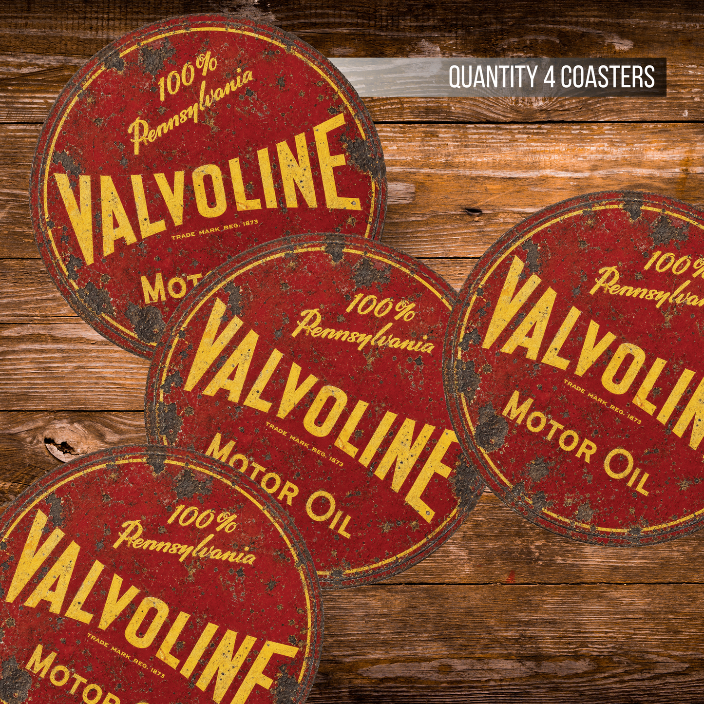 Vintage Valvoline Motor Oil Ceramic Coaster – 4-Inch Round
