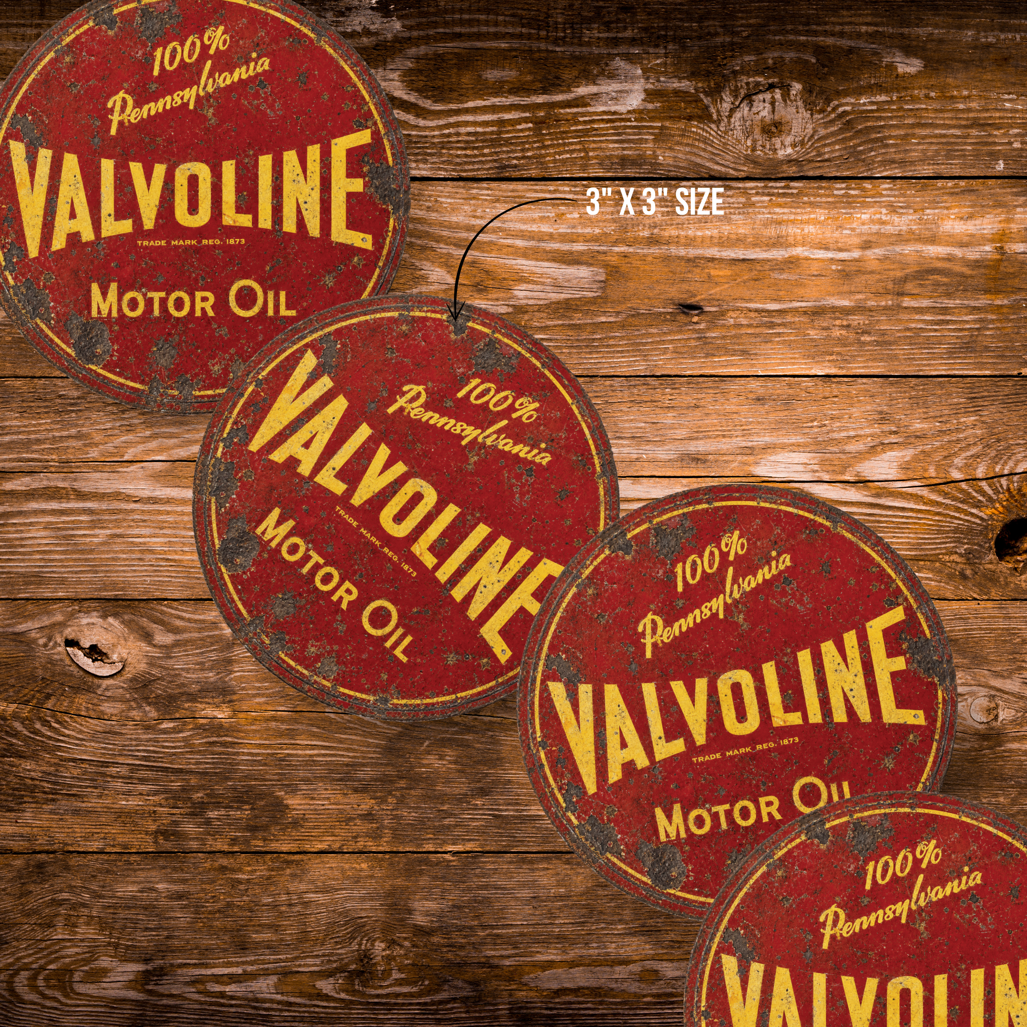 Vintage Valvoline Motor Oil Magnet – 3-Inch Round Aluminum