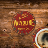 Vintage Valvoline Motor Oil Ceramic Coaster – 4-Inch Round
